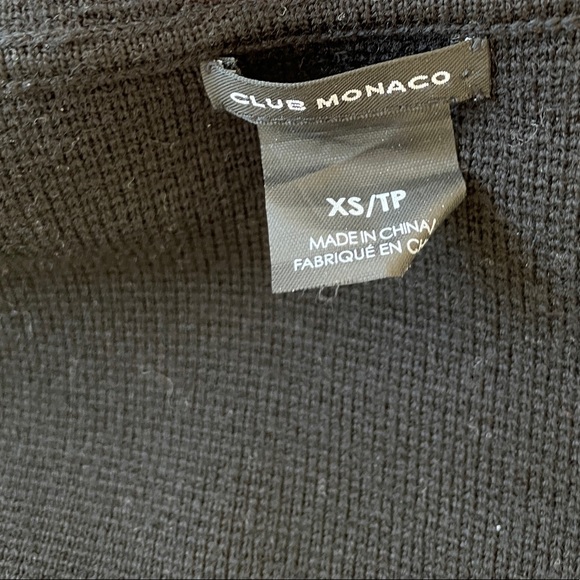 Club Monaco asymmetric zip cardigan in black size xs - Picture 3 of 3